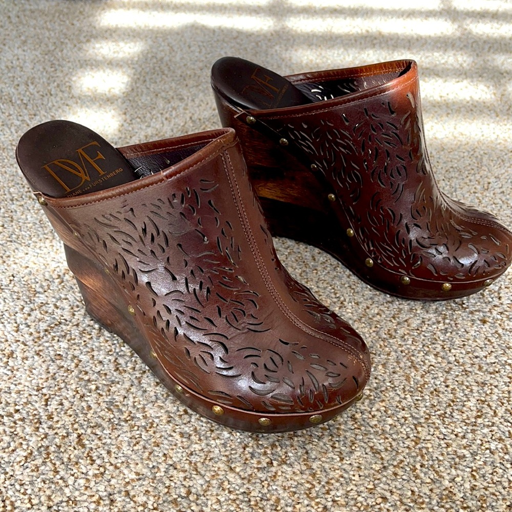 DVF Brown Slip On Wedge